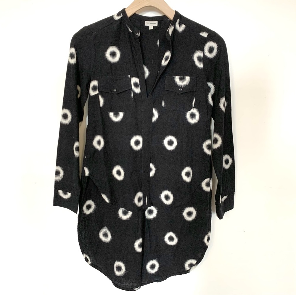 The Odells Top, Ikat Print, Hi-Low Hem
